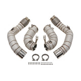 BMW S63 (F90 M5, F91/F92/F93 M8) CATLESS DOWNPIPES WITH HEAT-SHIELD